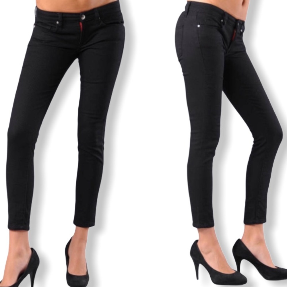 BLANK NYC black skinny jeans zipper ankle cropped - Picture 1 of 6